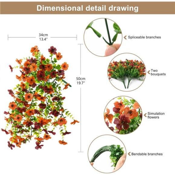 2PCS Faux Silk Daisy UV Resistant Look Real for Outside Home Indoor Planter - Picture 2 of 7